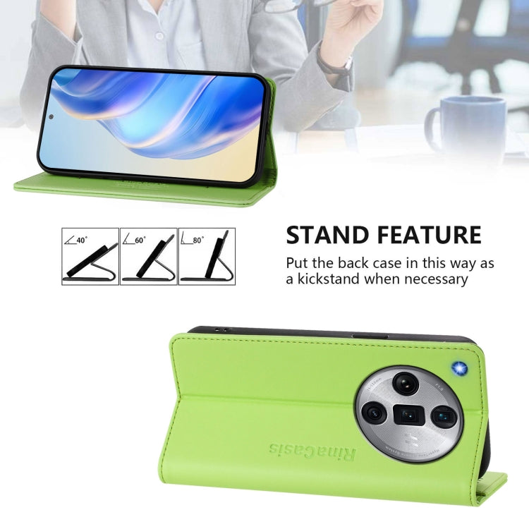 For OPPO Find X7 Ultra RC01 Dual-Folded Magnetic Suction RFID Leather Phone Case