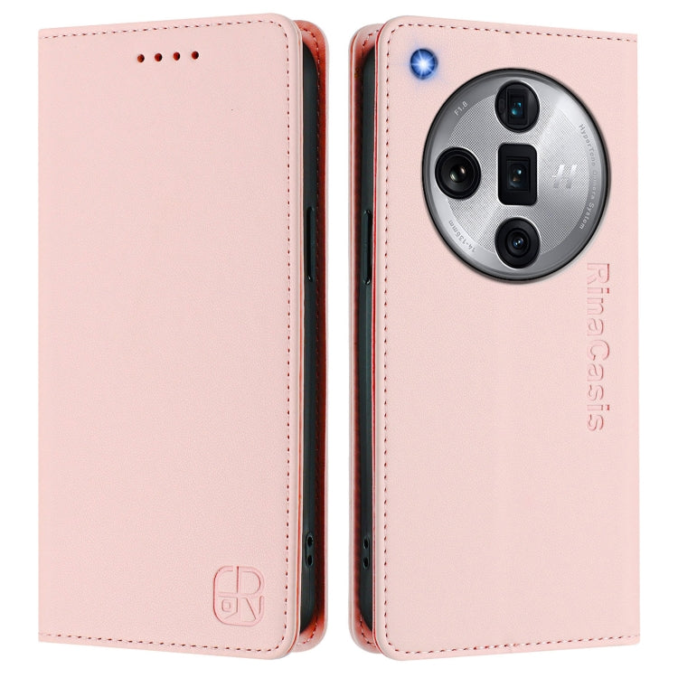 For OPPO Find X7 Ultra RC01 Dual-Folded Magnetic Suction RFID Leather Phone Case