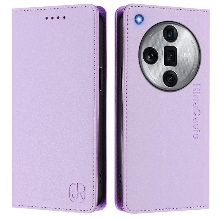 For OPPO Find X7 Ultra RC01 Dual-Folded Magnetic Suction RFID Leather Phone Case