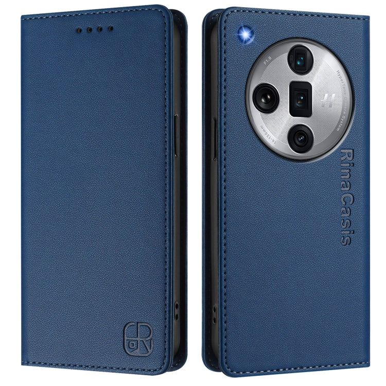 For OPPO Find X7 Ultra RC01 Dual-Folded Magnetic Suction RFID Leather Phone Case