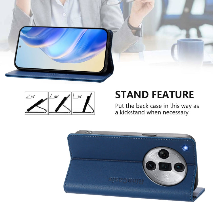 For OPPO Find X7 Ultra RC01 Dual-Folded Magnetic Suction RFID Leather Phone Case