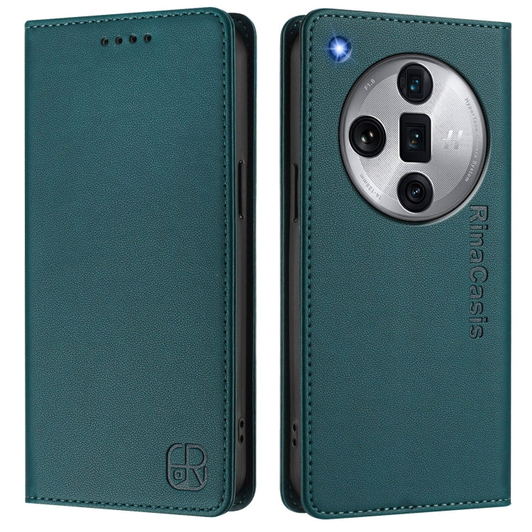 For OPPO Find X7 Ultra RC01 Dual-Folded Magnetic Suction RFID Leather Phone Case