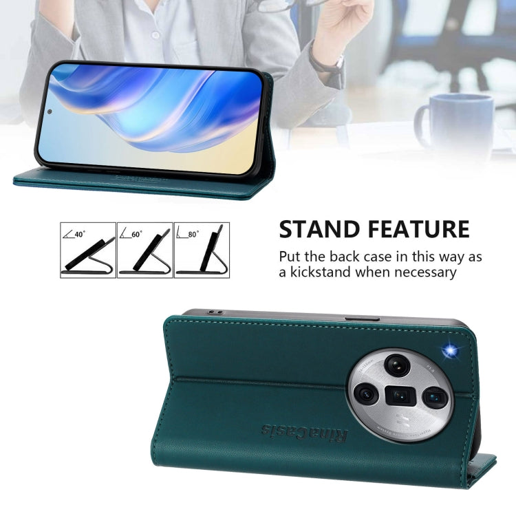 For OPPO Find X7 Ultra RC01 Dual-Folded Magnetic Suction RFID Leather Phone Case