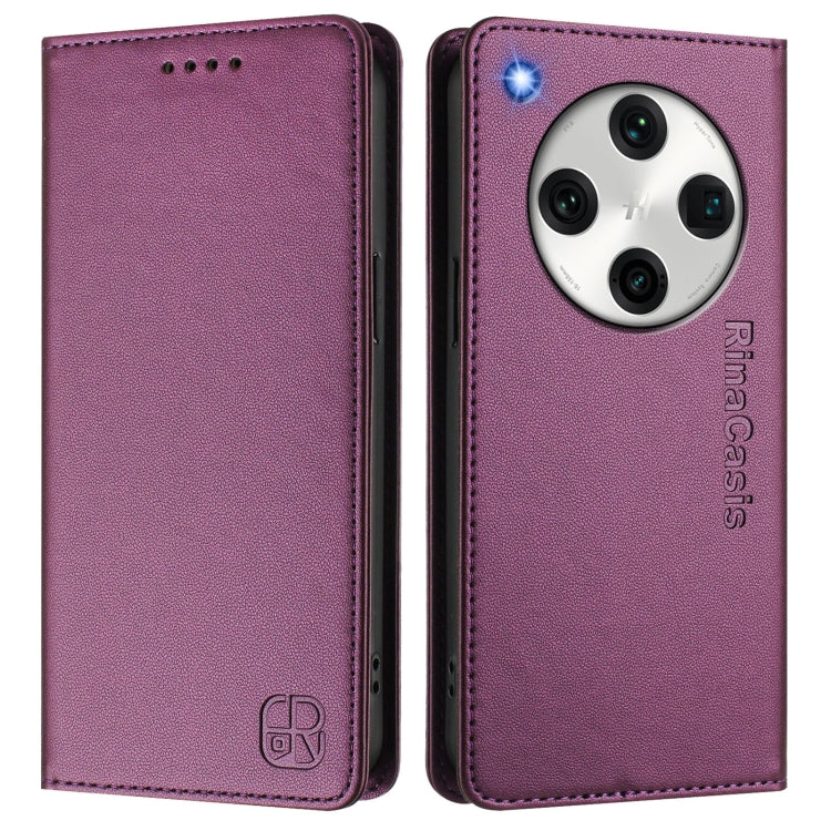 For OPPO Find X8 Pro RC01 Dual-Folded Magnetic Suction RFID Leather Phone Case