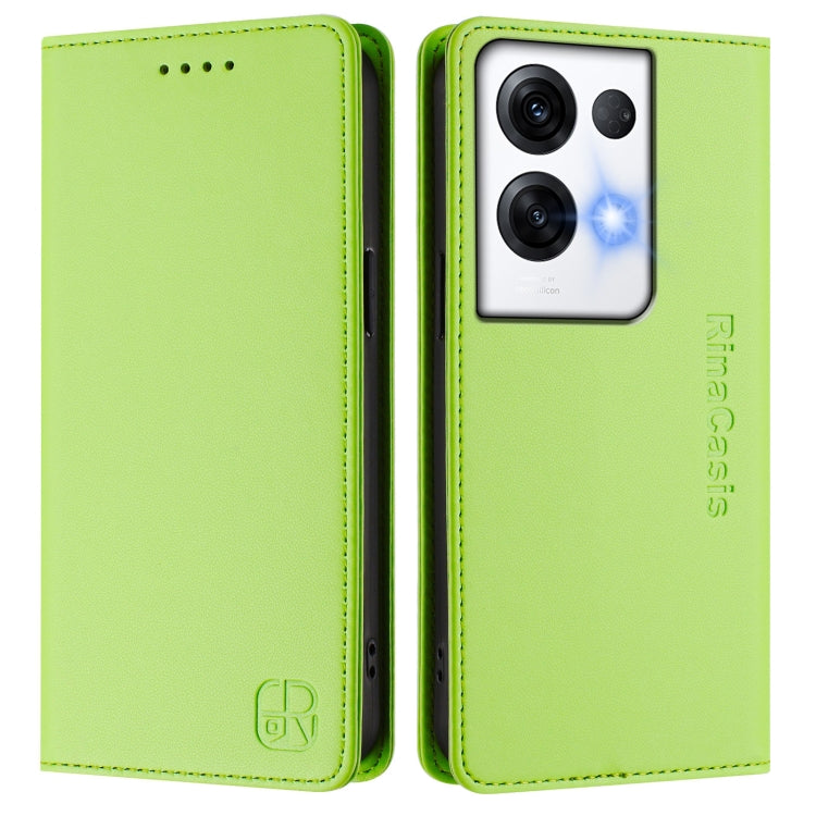 For OPPO Reno8 Pro 5G Global RC01 Dual-Folded Magnetic Suction RFID Leather Phone Case