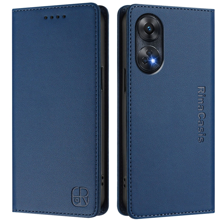 For OPPO Reno8 T 4G RC01 Dual-Folded Magnetic Suction RFID Leather Phone Case