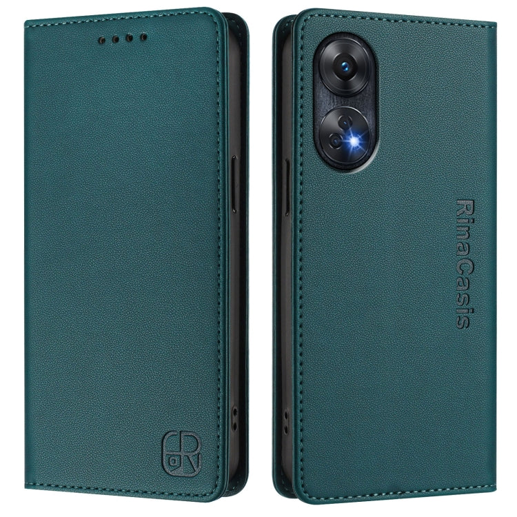 For OPPO Reno8 T 4G RC01 Dual-Folded Magnetic Suction RFID Leather Phone Case