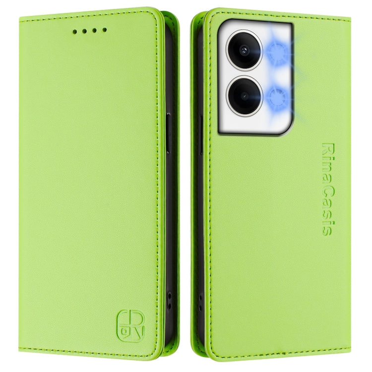 For OPPO Reno9 5G / Reno9 Pro 5G RC01 Dual-Folded Magnetic Suction RFID Leather Phone Case