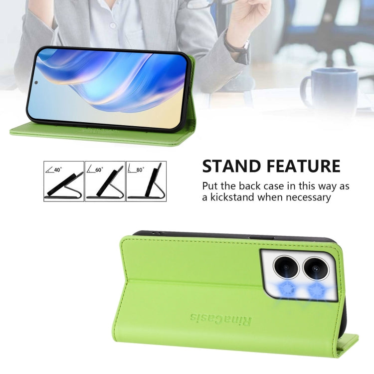 For OPPO Reno9 5G / Reno9 Pro 5G RC01 Dual-Folded Magnetic Suction RFID Leather Phone Case