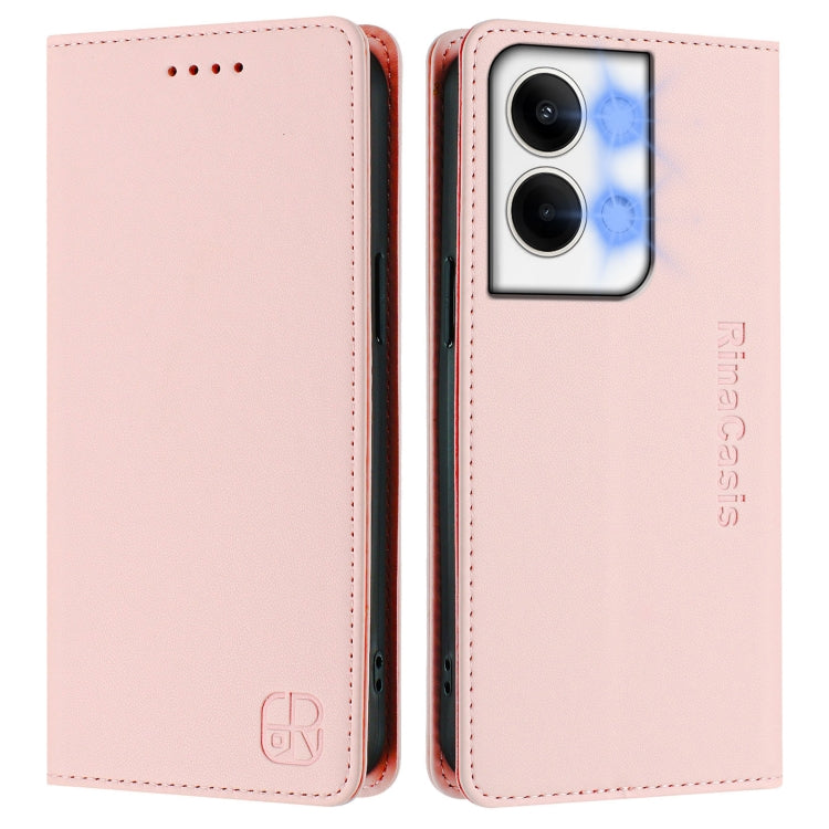 For OPPO Reno9 5G / Reno9 Pro 5G RC01 Dual-Folded Magnetic Suction RFID Leather Phone Case