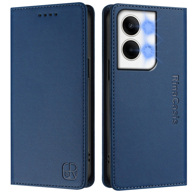 For OPPO Reno9 5G / Reno9 Pro 5G RC01 Dual-Folded Magnetic Suction RFID Leather Phone Case