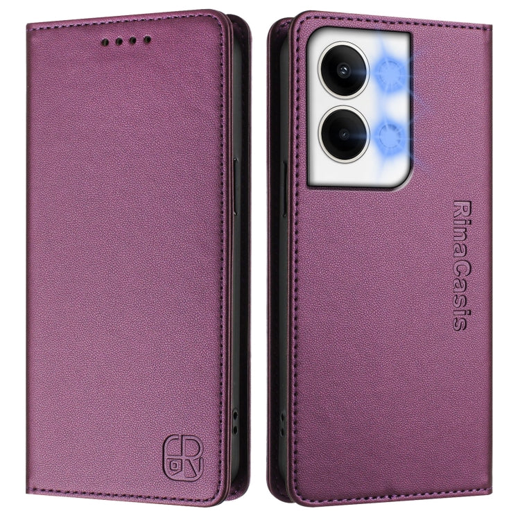 For OPPO Reno9 5G / Reno9 Pro 5G RC01 Dual-Folded Magnetic Suction RFID Leather Phone Case