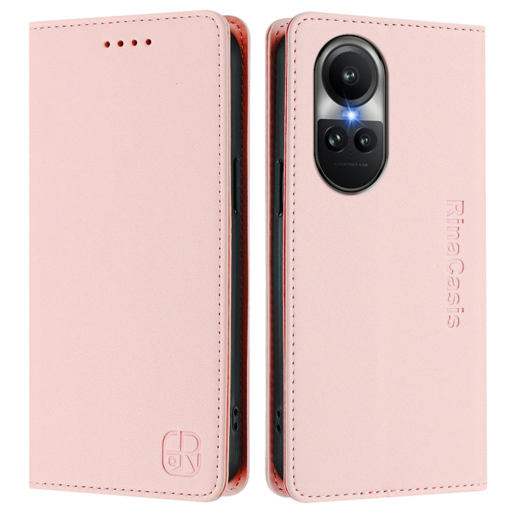 For OPPO Reno10 / Reno10 Pro Global RC01 Dual-Folded Magnetic Suction RFID Leather Phone Case