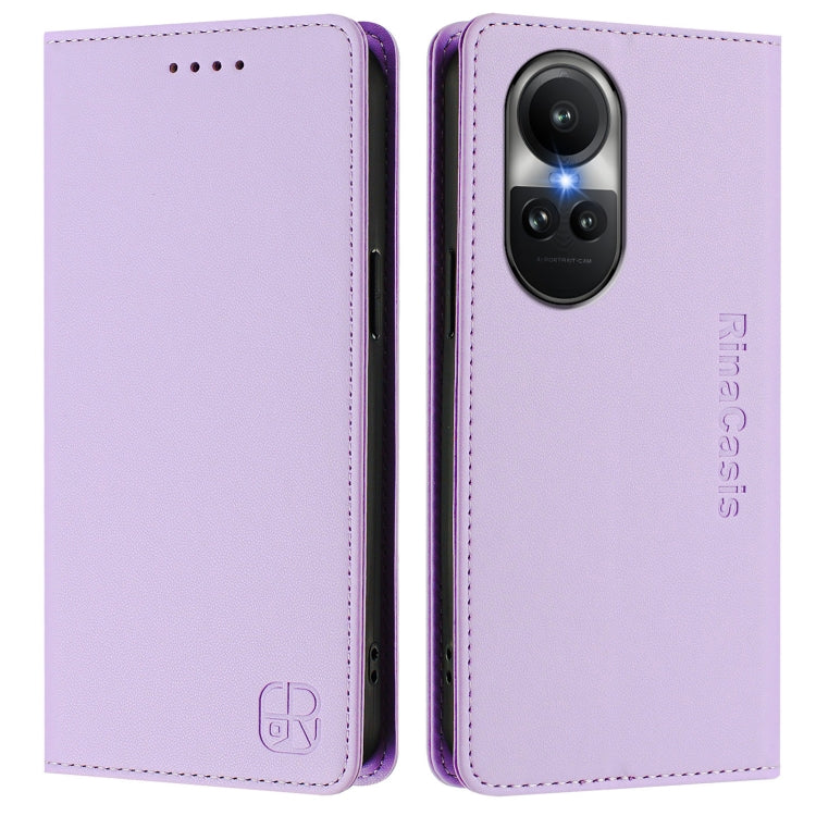 For OPPO Reno10 / Reno10 Pro Global RC01 Dual-Folded Magnetic Suction RFID Leather Phone Case