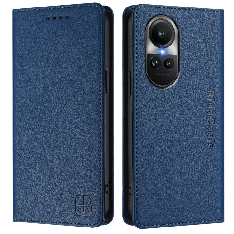 For OPPO Reno10 / Reno10 Pro Global RC01 Dual-Folded Magnetic Suction RFID Leather Phone Case