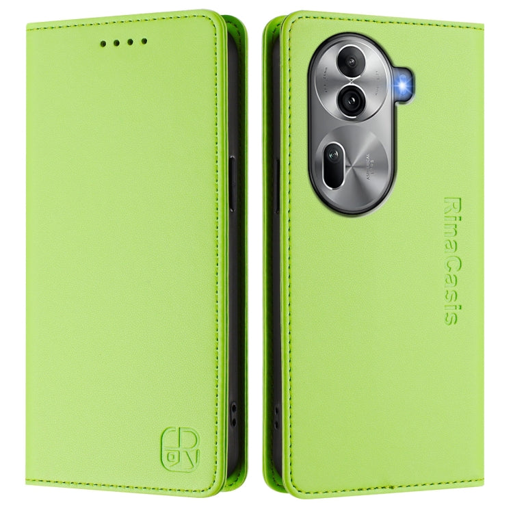 For OPPO Reno11 Pro 5G Global RC01 Dual-Folded Magnetic Suction RFID Leather Phone Case