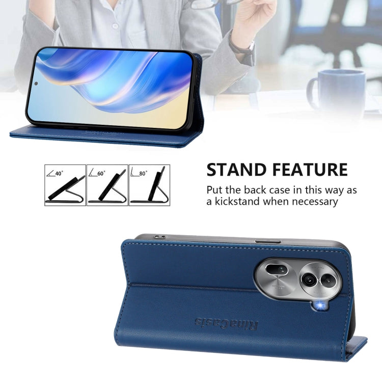 For OPPO Reno11 Pro 5G Global RC01 Dual-Folded Magnetic Suction RFID Leather Phone Case