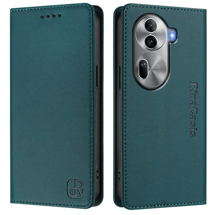 For OPPO Reno11 Pro 5G Global RC01 Dual-Folded Magnetic Suction RFID Leather Phone Case