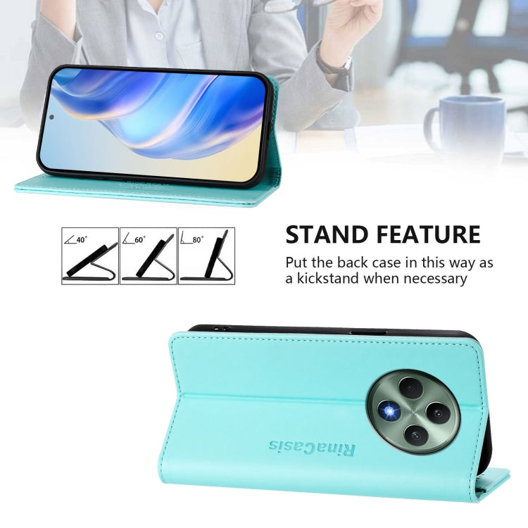 For OPPO Reno12 F 5G / 4G Global RC01 Dual-Folded Magnetic Suction RFID Leather Phone Case