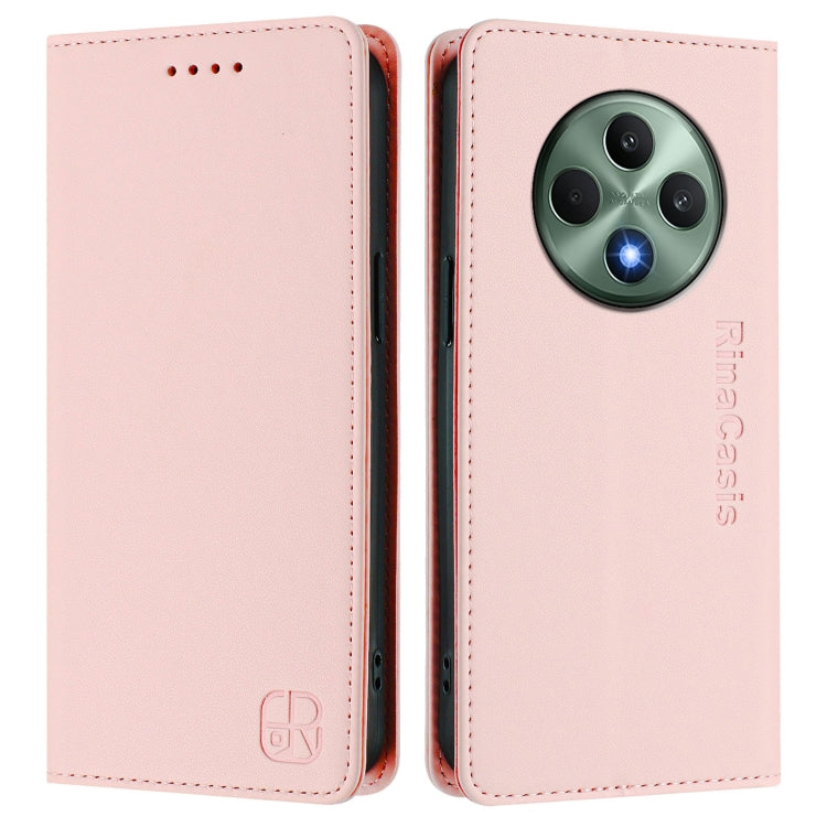 For OPPO Reno12 F 5G / 4G Global RC01 Dual-Folded Magnetic Suction RFID Leather Phone Case