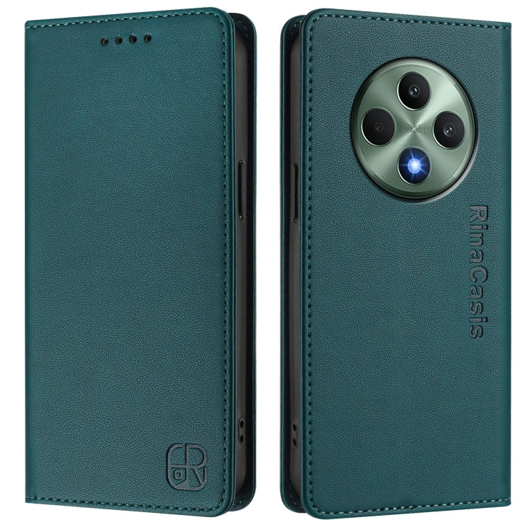 For OPPO Reno12 F 5G / 4G Global RC01 Dual-Folded Magnetic Suction RFID Leather Phone Case
