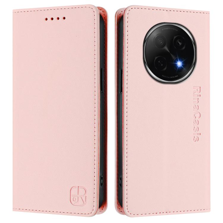 For OPPO A5 Pro China RC01 Dual-Folded Magnetic Suction RFID Leather Phone Case