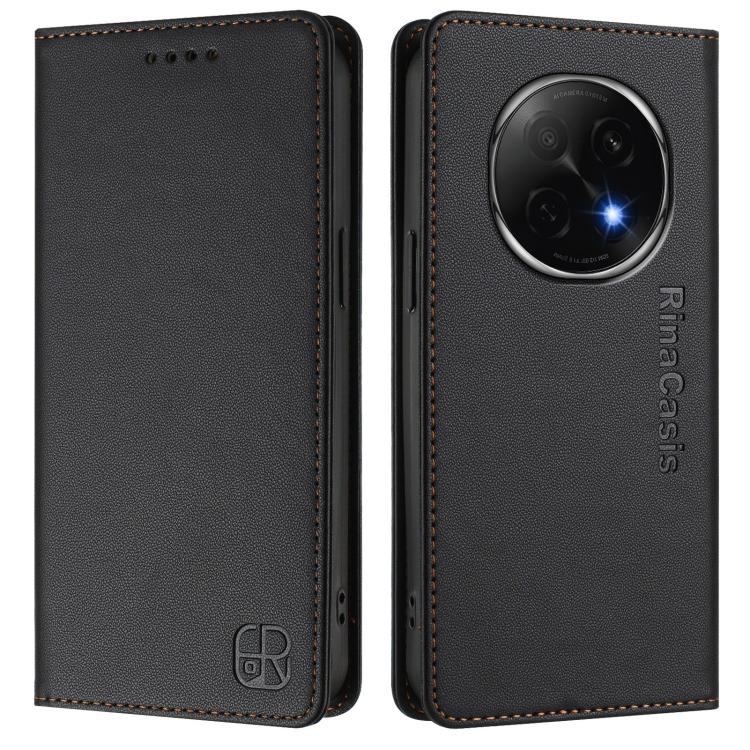For OPPO A5 Pro China RC01 Dual-Folded Magnetic Suction RFID Leather Phone Case