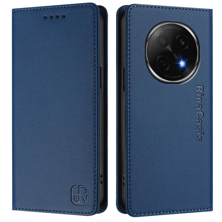 For OPPO A5 Pro China RC01 Dual-Folded Magnetic Suction RFID Leather Phone Case