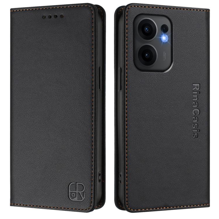 For OPPO Reno13 F 5G RC01 Dual-Folded Magnetic Suction RFID Leather Phone Case