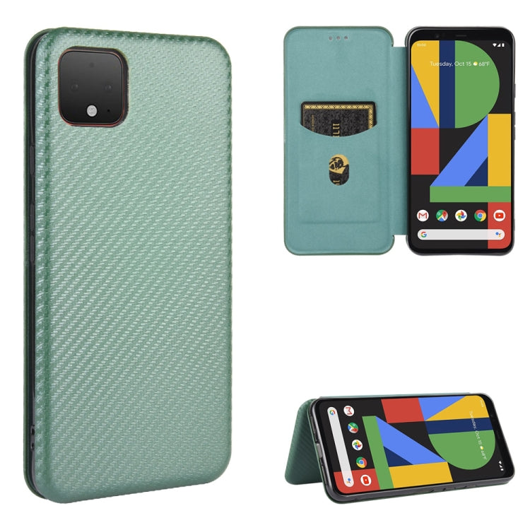 For Google Pixel 4 XL Carbon Fiber Texture Horizontal Flip TPU + PC + PU Leather Case with Card Slot