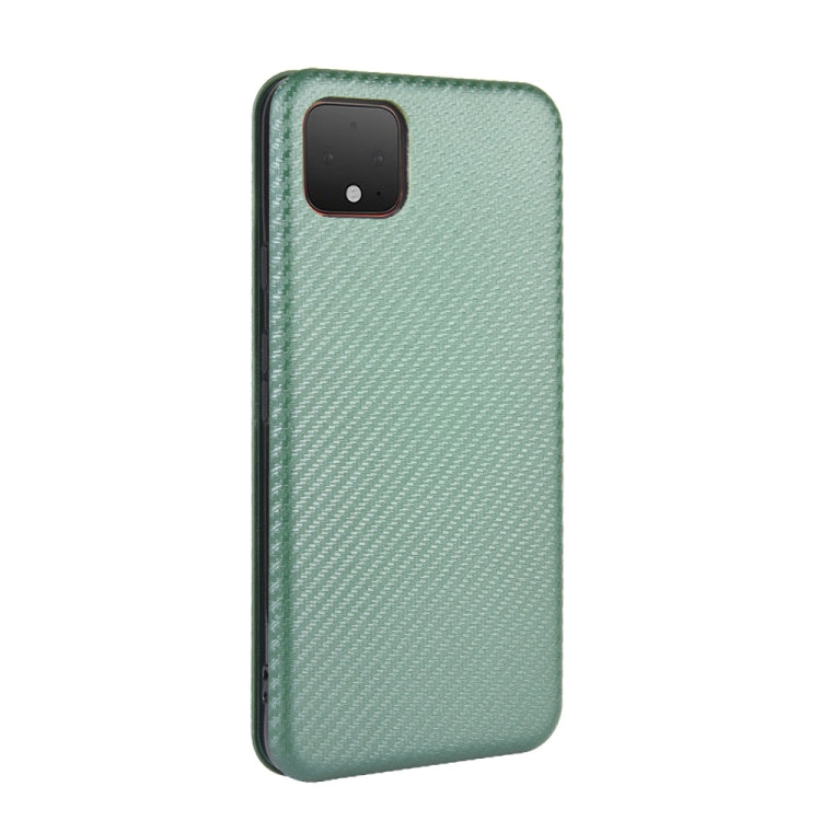 For Google Pixel 4 Carbon Fiber Texture Horizontal Flip TPU + PC + PU Leather Case with Card Slot