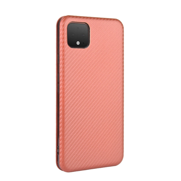 For Google Pixel 4 Carbon Fiber Texture Horizontal Flip TPU + PC + PU Leather Case with Card Slot