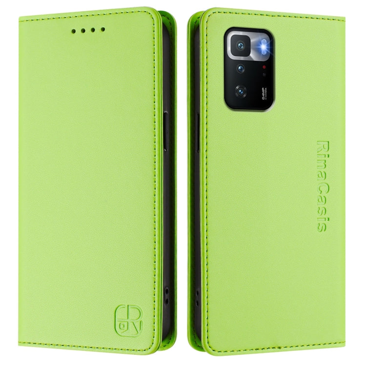 For Xiaomi Poco X3 GT RC01 Dual-Folded Magnetic Suction RFID Leather Phone Case