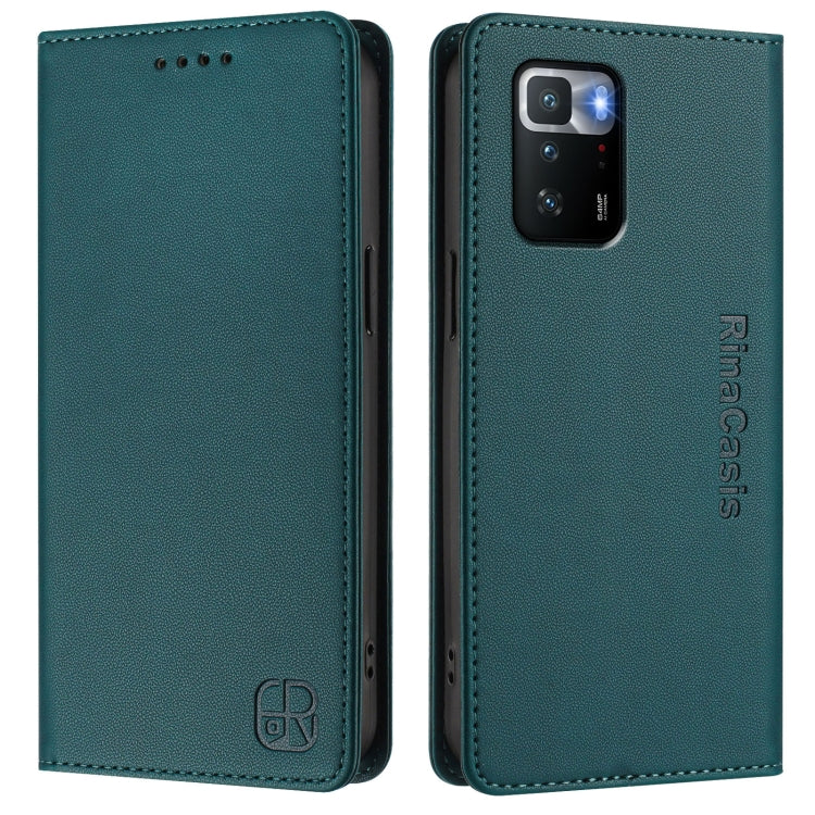 For Xiaomi Poco X3 GT RC01 Dual-Folded Magnetic Suction RFID Leather Phone Case
