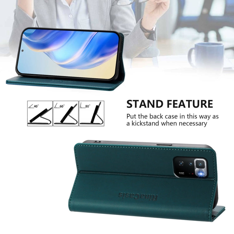 For Xiaomi Poco X3 GT RC01 Dual-Folded Magnetic Suction RFID Leather Phone Case