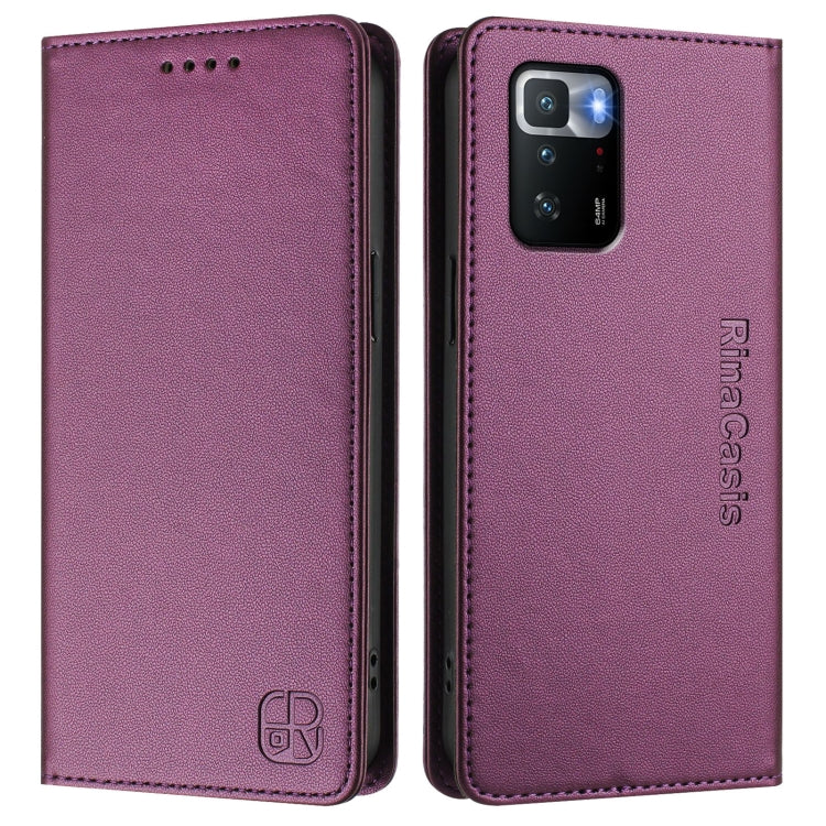 For Xiaomi Poco X3 GT RC01 Dual-Folded Magnetic Suction RFID Leather Phone Case