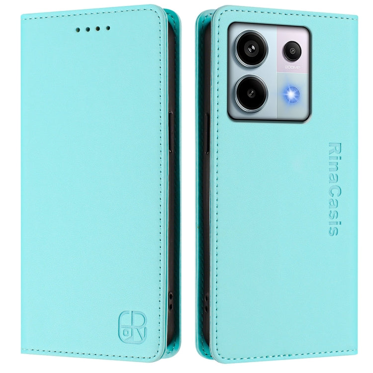 For Xiaomi Poco X6 5G / Redmi Note 13 Pro 5G RC01 Dual-Folded Magnetic Suction RFID Leather Phone Case