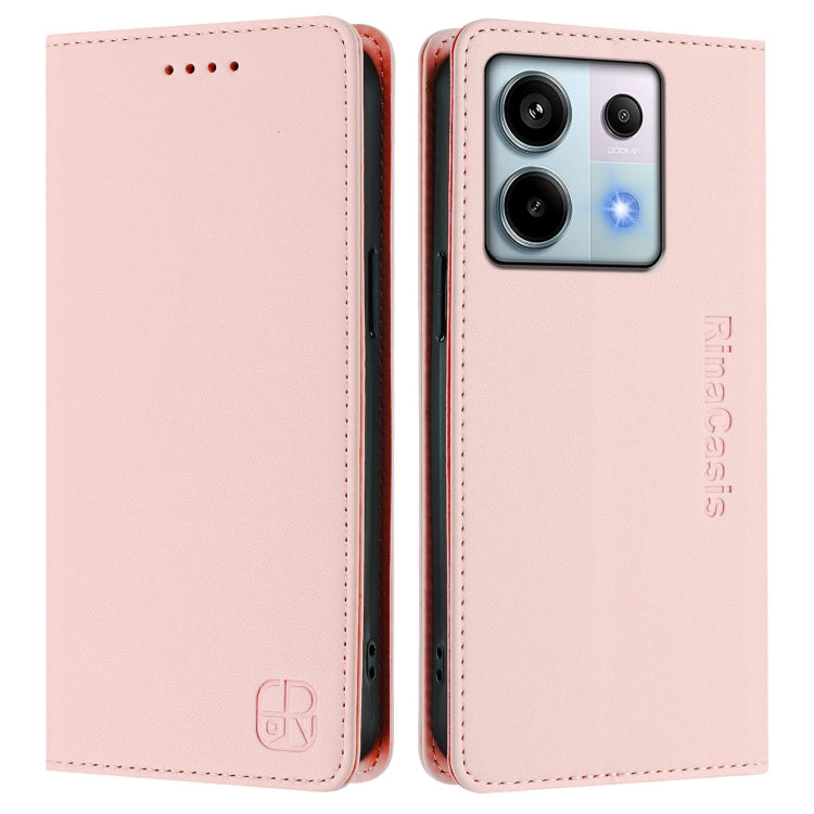 For Xiaomi Poco X6 5G / Redmi Note 13 Pro 5G RC01 Dual-Folded Magnetic Suction RFID Leather Phone Case