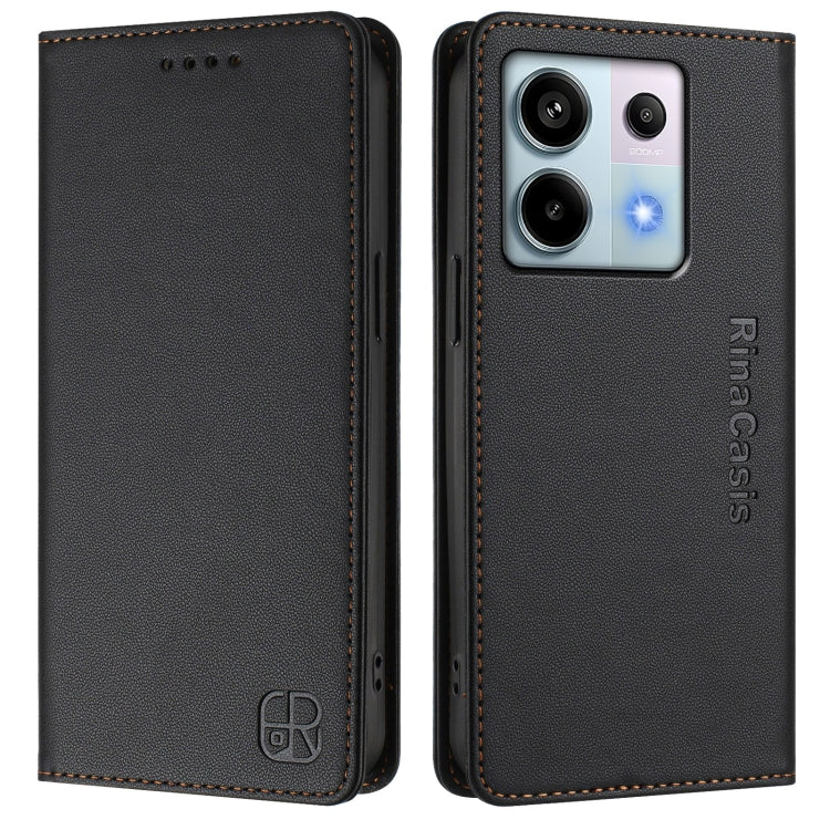 For Xiaomi Poco X6 5G / Redmi Note 13 Pro 5G RC01 Dual-Folded Magnetic Suction RFID Leather Phone Case
