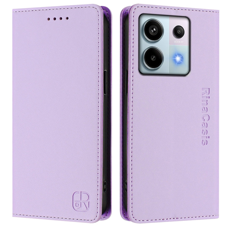 For Xiaomi Poco X6 5G / Redmi Note 13 Pro 5G RC01 Dual-Folded Magnetic Suction RFID Leather Phone Case
