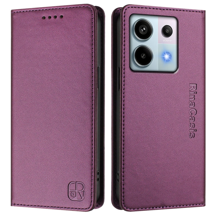 For Xiaomi Poco X6 5G / Redmi Note 13 Pro 5G RC01 Dual-Folded Magnetic Suction RFID Leather Phone Case