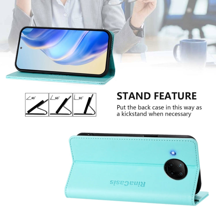 For Xiaomi Mi 10T Lite 5G RC01 Dual-Folded Magnetic Suction RFID Leather Phone Case
