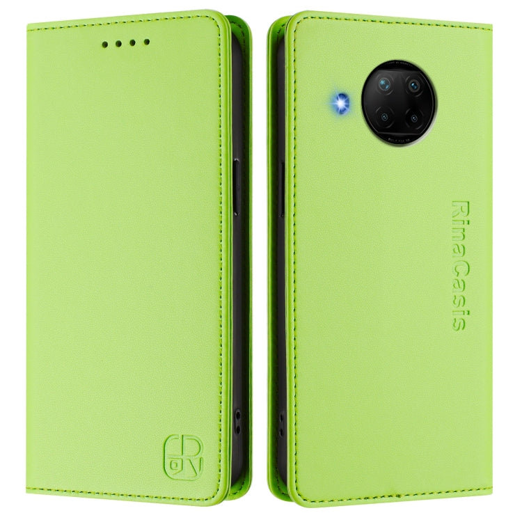 For Xiaomi Mi 10T Lite 5G RC01 Dual-Folded Magnetic Suction RFID Leather Phone Case