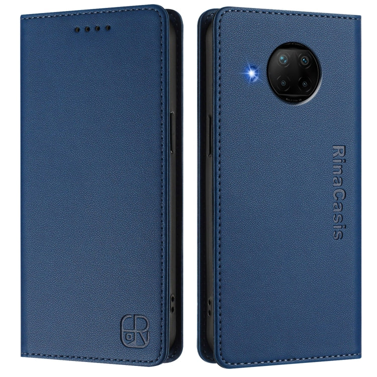 For Xiaomi Mi 10T Lite 5G RC01 Dual-Folded Magnetic Suction RFID Leather Phone Case