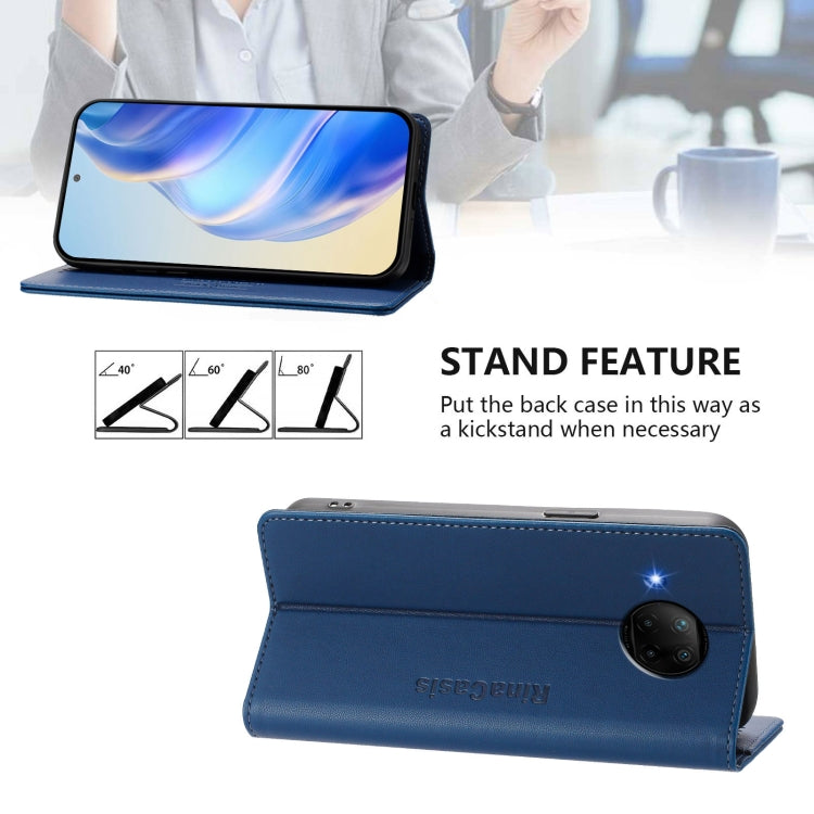 For Xiaomi Mi 10T Lite 5G RC01 Dual-Folded Magnetic Suction RFID Leather Phone Case