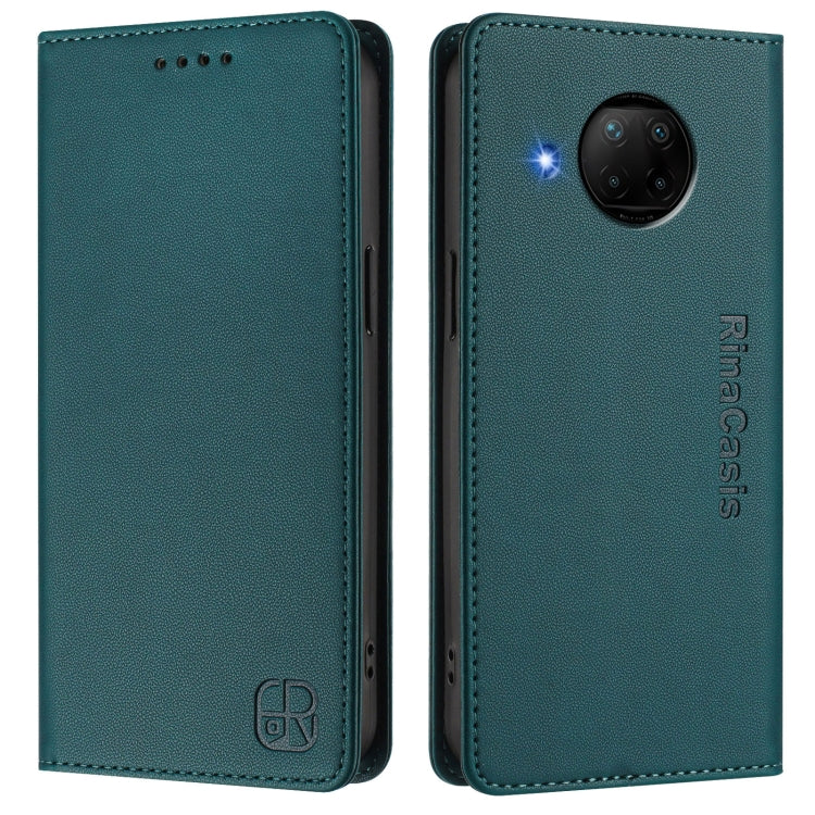 For Xiaomi Mi 10T Lite 5G RC01 Dual-Folded Magnetic Suction RFID Leather Phone Case