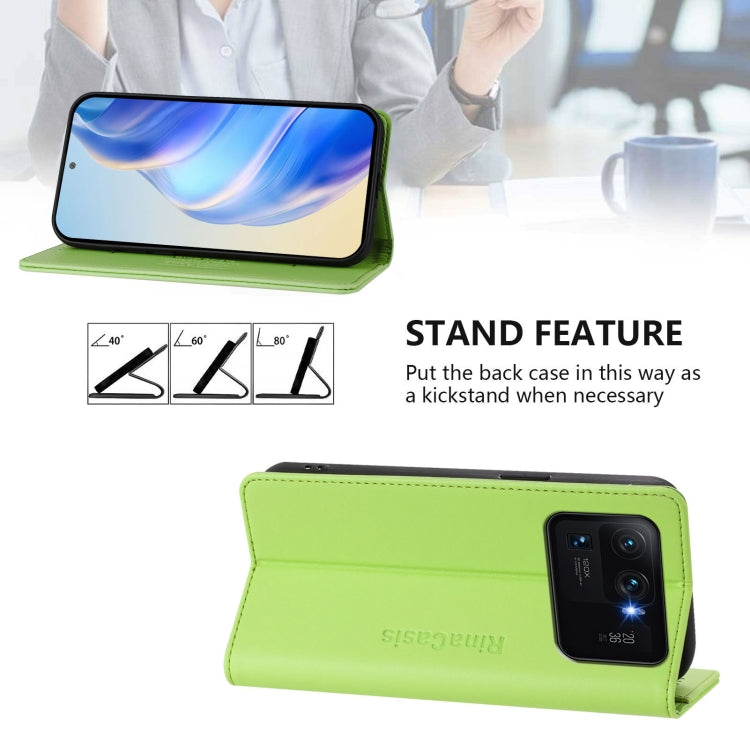 For Xiaomi Mi 11 Ultra RC01 Dual-Folded Magnetic Suction RFID Leather Phone Case