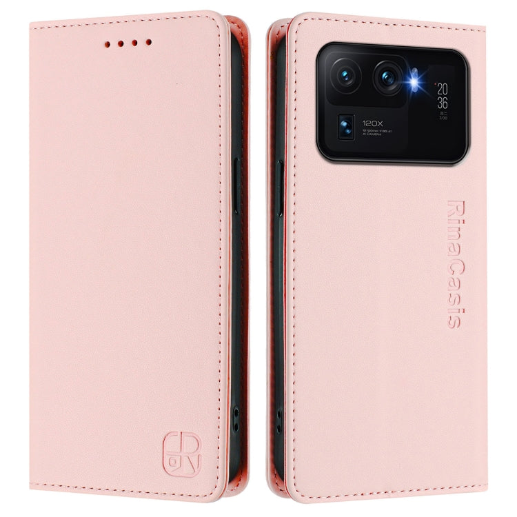 For Xiaomi Mi 11 Ultra RC01 Dual-Folded Magnetic Suction RFID Leather Phone Case