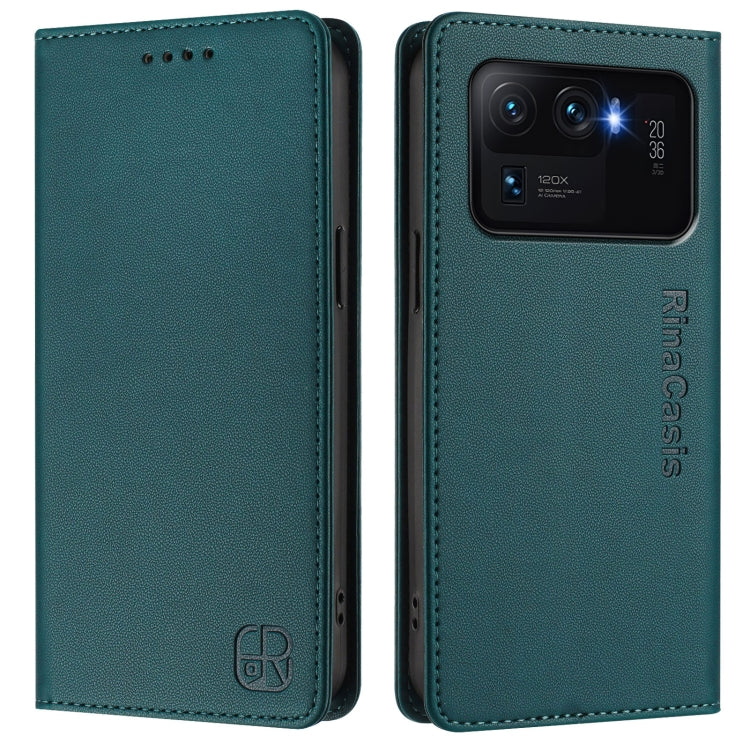 For Xiaomi Mi 11 Ultra RC01 Dual-Folded Magnetic Suction RFID Leather Phone Case