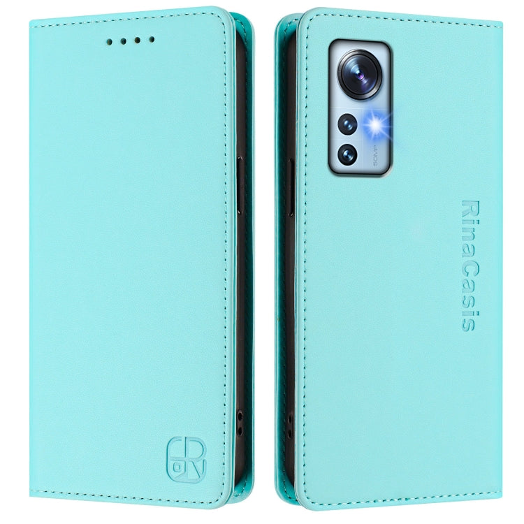For Xiaomi 12 5G / 12X 5G / 12S 5G RC01 Dual-Folded Magnetic Suction RFID Leather Phone Case